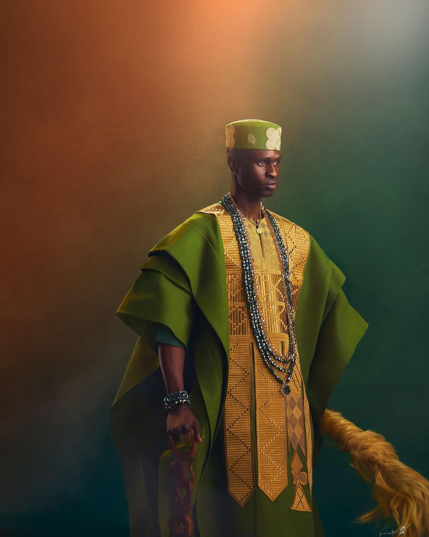 Olive Green Agbada
