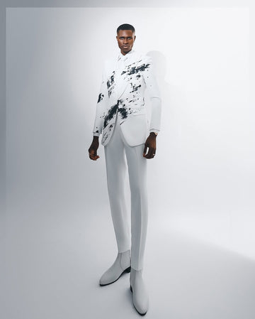 Single-Breasted White Suit