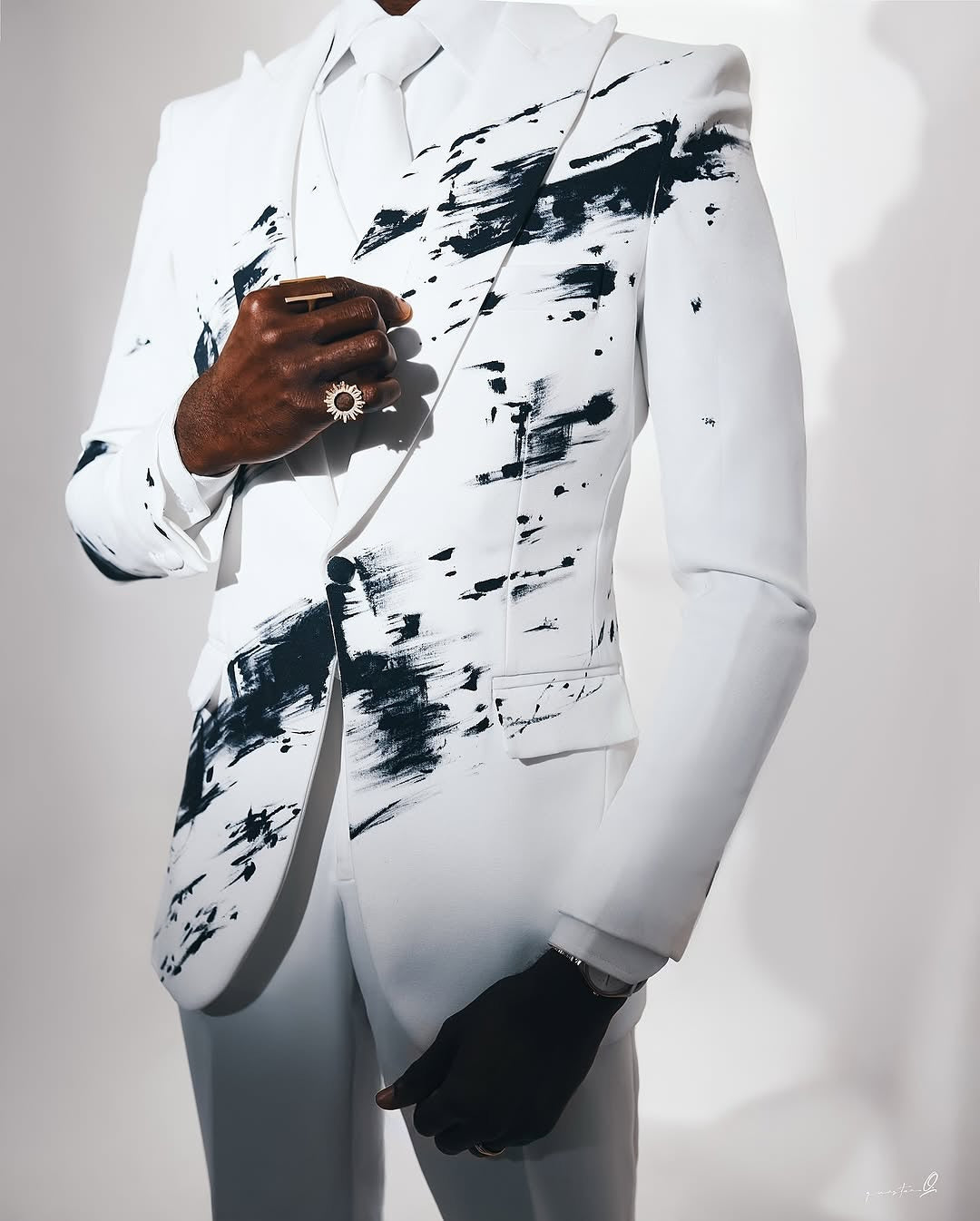 Single-Breasted White Suit