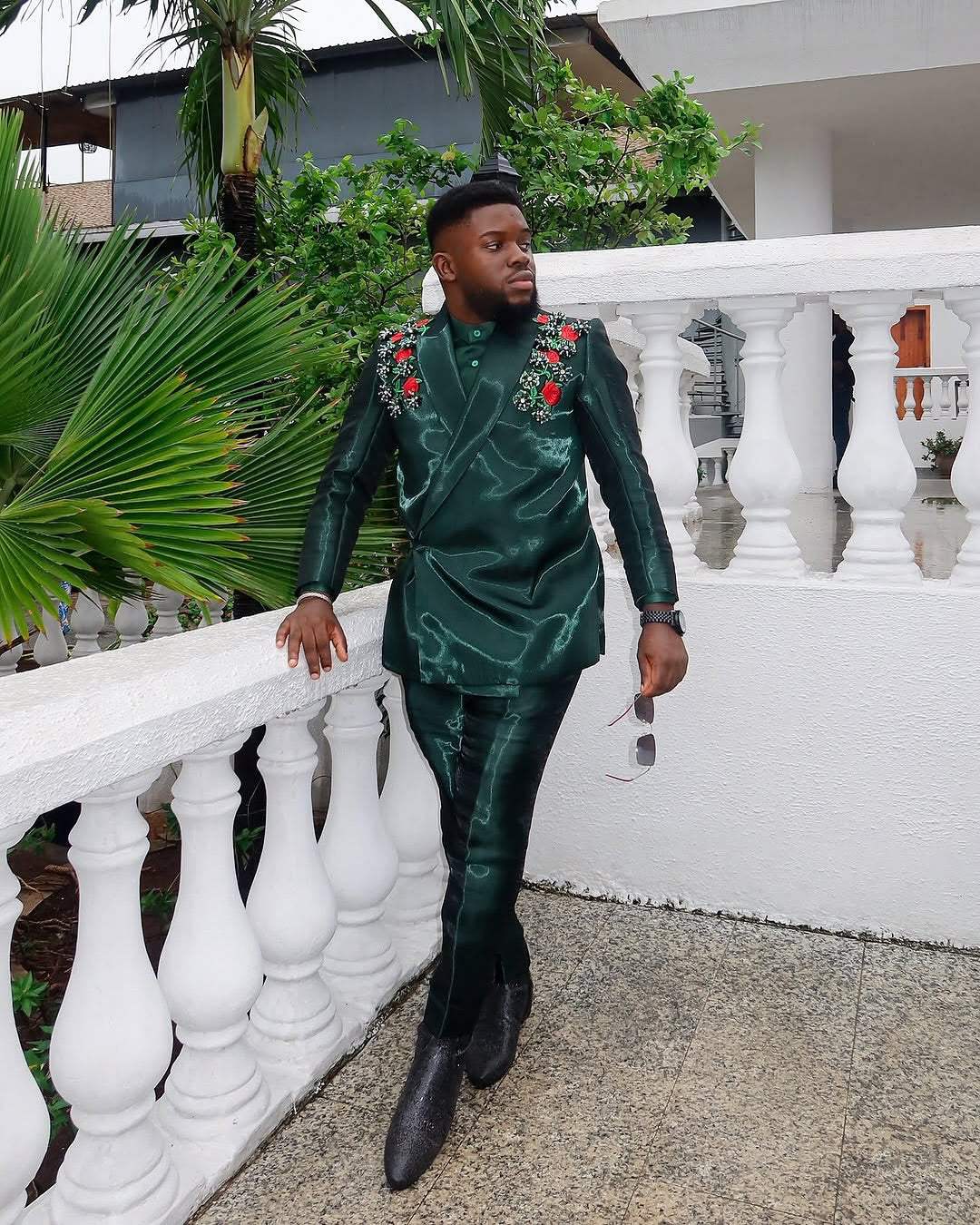 Forest Green Liquid Micardo Suit