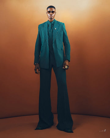 Deep Teal Double Breasted Suit