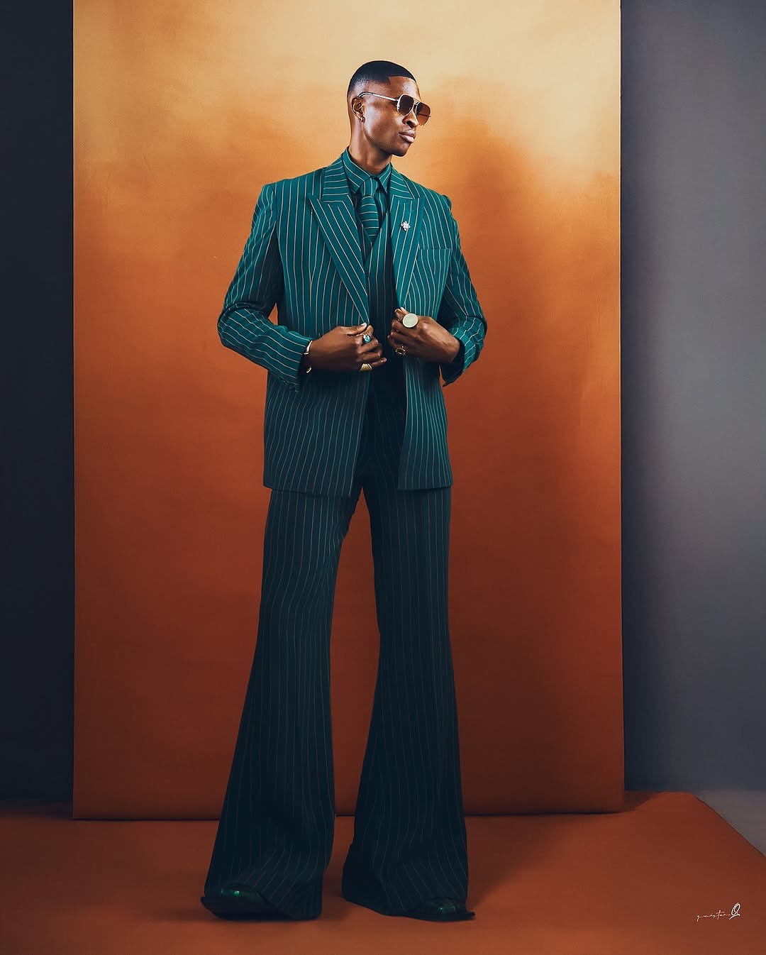 Deep Teal Double Breasted Suit