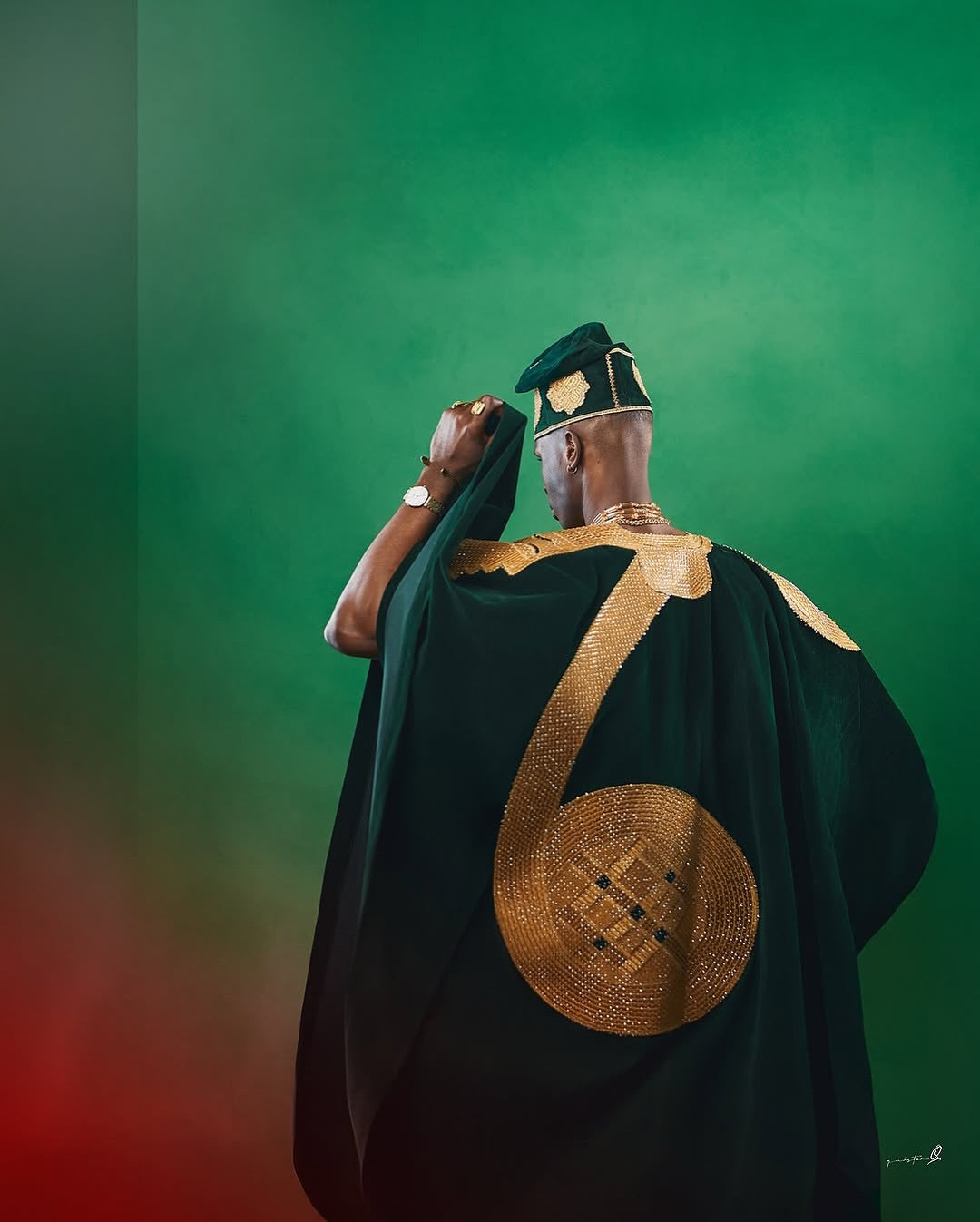 Emerald Green Velvet Agbada