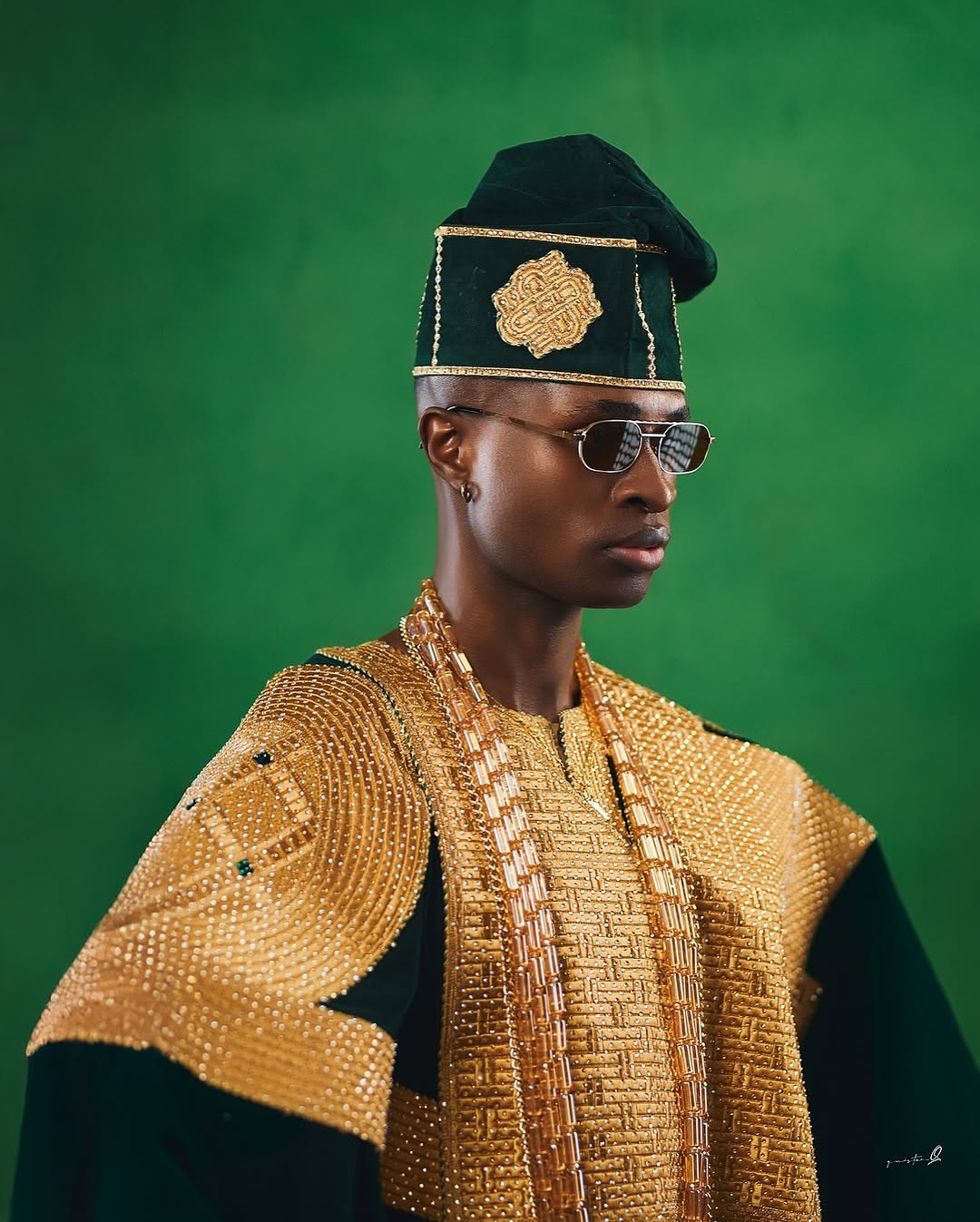 Emerald Green Velvet Agbada